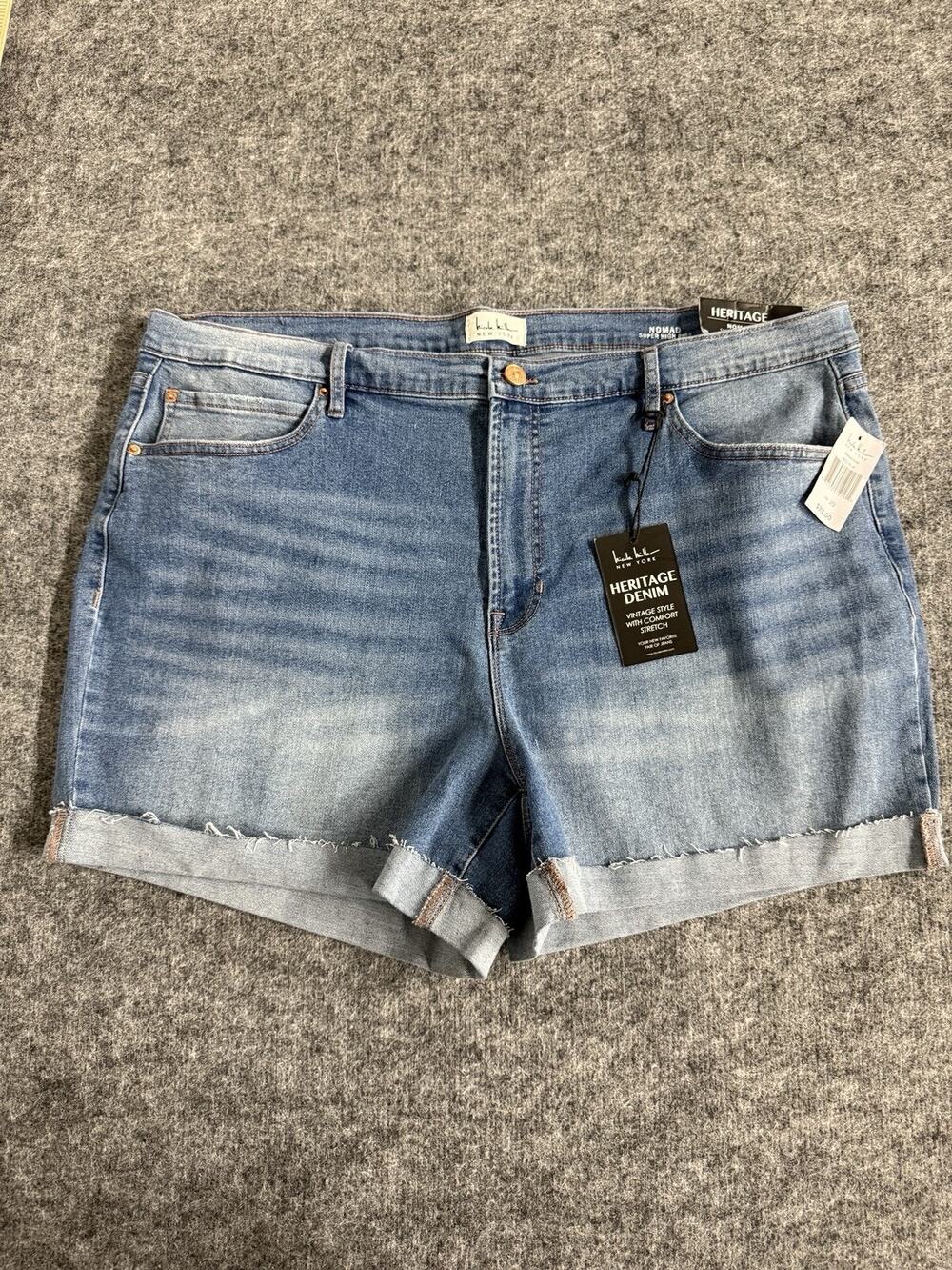 Nicole Miller Shorts Womens 20 Denim Nomad High Rise Jean Shorts Vintage N267